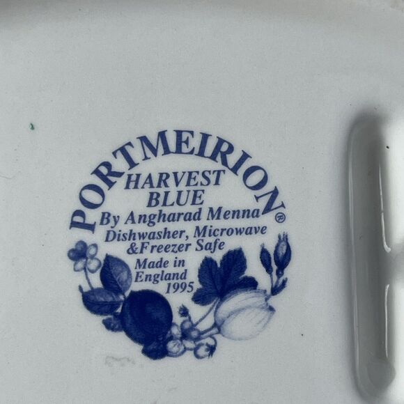 Vtg 1995 Portmeirion Harvest Blue Delft Toothbrush Holder Angharad Menna England - Picture 11 of 14